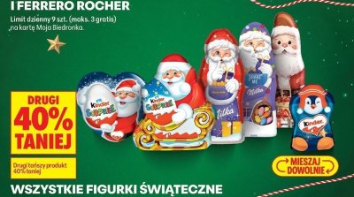 Figurki świąteczne czekoladowe Milka promocja w Biedronka