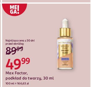 Podk艂ad do twarzy 30 porcelain MAX FACTOR MIRACLE PURE promocja