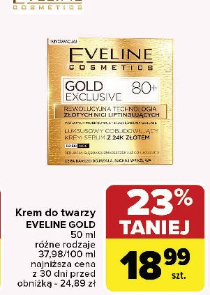 Krem-serum na dzień i na noc 80+ Eveline gold exclusive promocja w Carrefour