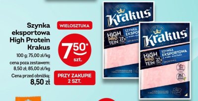 Szynka eksportowa High Protein Krakus promocja w Żabka