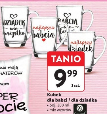 Kubek dla babci / dla dziadka, poj. 300 ml, mix wzorów promocja w Intermarche