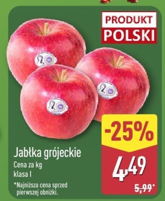 Jabłka grójecki Klasa I promocja w Aldi
