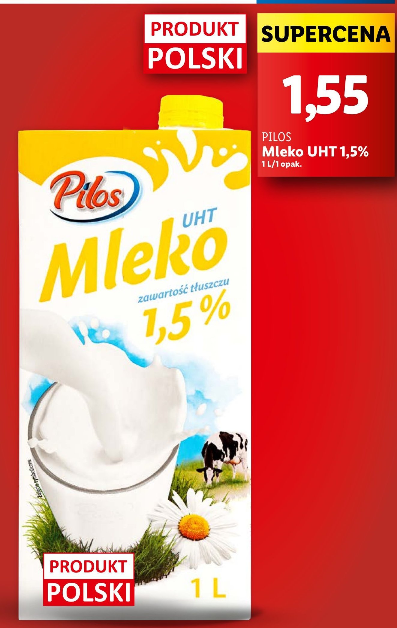 Mleko 1.5 % Pilos promocja