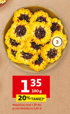 Ciastka słoneczka kruche z marmoladą promocja w Auchan