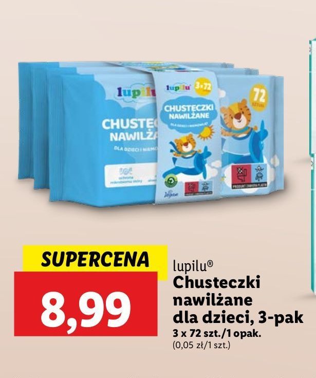 Chusteczki nawilżane Lupilu promocja w Lidl