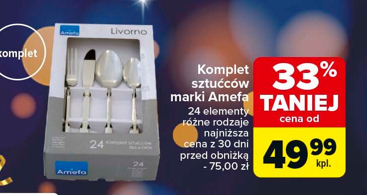 Komplet sztućców livorno Amefa promocja w Carrefour Market