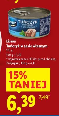 Tuńczyk w sosie własnym promocja w Lidl