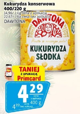 Kukurydza konserwowa Dawtona promocja w Prim Market