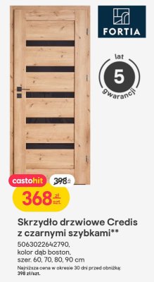 Skrzydło drzwiowe Credis z czarnymi szybkami promocja w Castorama