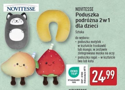 Poduszka podróżna 2w1 rogal kot Novitesse promocja