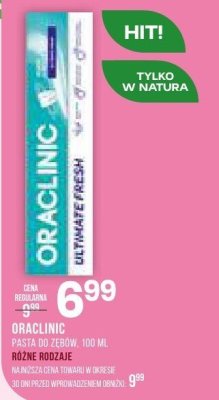 Pasta do zębów Oraclinic Ultimate Fresh, 100 ml promocja w Drogerie Natura