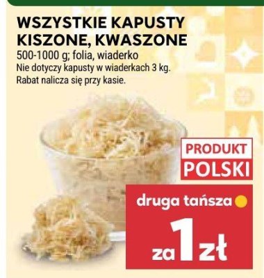 Kapusta kiszona kwaśzona promocja w Stokrotka