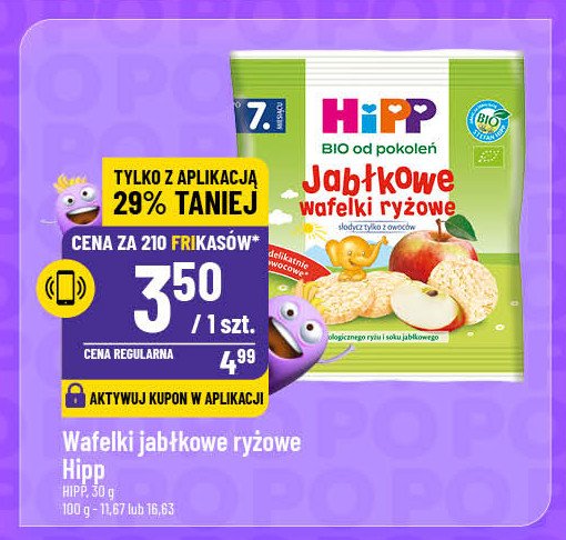 Jabłkowe wafelki ryżowe Hipp promocja w POLOmarket