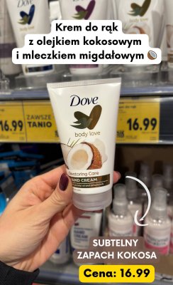 Krem do rąk Body Love z olejem kokosowym i mleczkiem migdałowym promocja w Kaufland