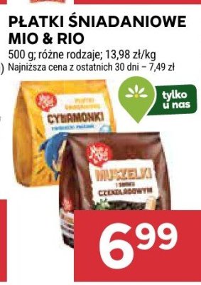 Płatki śniadaniowe Mio & Rio różne rodzaje promocja w Stokrotka