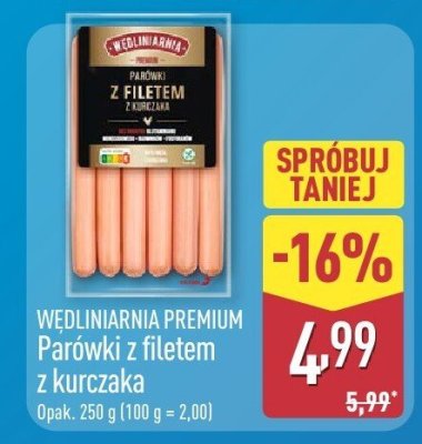 Parówki z filetem z kurczaka  promocja w Aldi