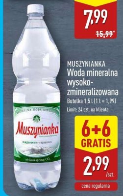 Woda mineralna wysokozmineralizowana  promocja w Aldi