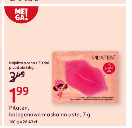 Maska z roślinnym kolagenem na usta Pilaten promocja w Rossmann