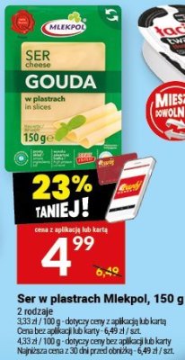 Ser w plastrach Mlekpol, 150 g promocja w Twój Market