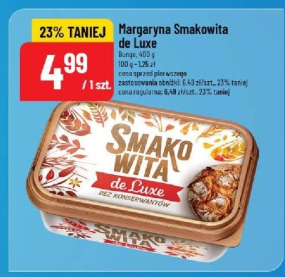 Margaryna Smakowita de Luxe Bunge 400g promocja w POLOmarket