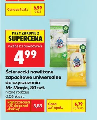 Ściereczki nawilżane zapachowe uniwersalne do czyszczenia, różne rodzaje promocja w Biedronka