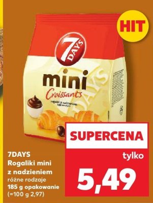 Rogaliki mini 7DAYS z nadzieniem różne rodzaje 185g promocja w Kaufland