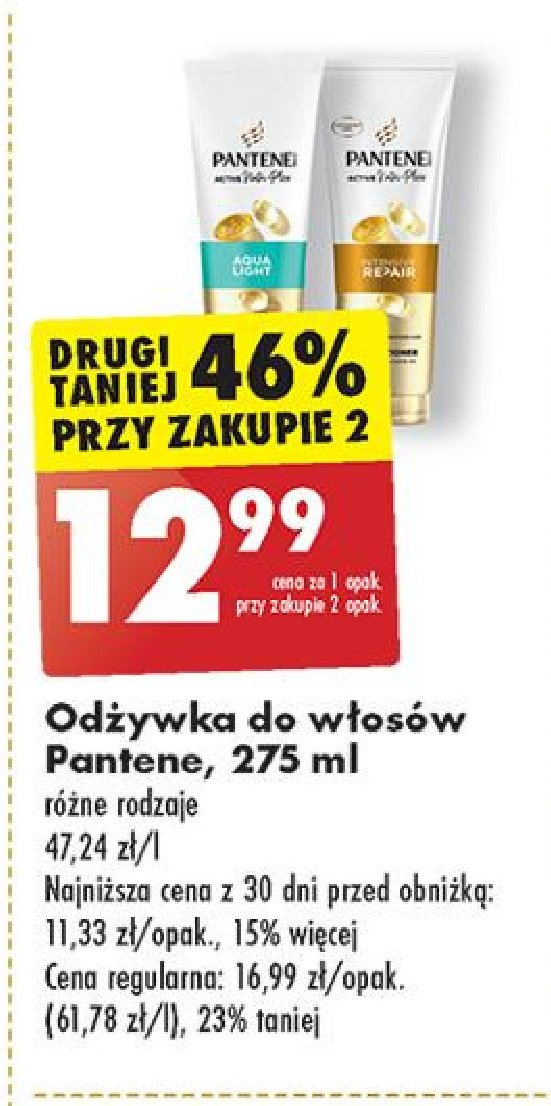 Balsam do włosów Pantene pro-v aqua light promocja