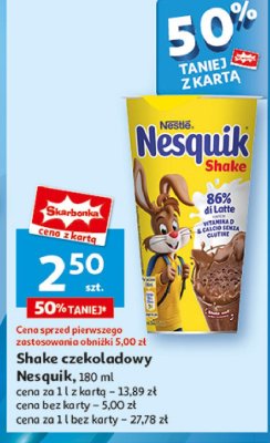 Napój shake czekoladowy Nesquik promocja