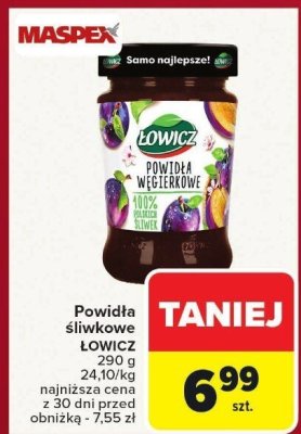 Powidła śliwkowe Łowicz promocja w Carrefour Market