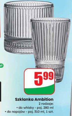 Szklanka Ambition do napojów promocja w Dino
