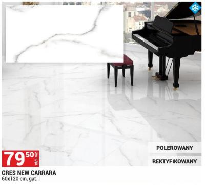 Płytka GRES NEW CARRARA 60x120 cm gat. I promocja w Merkury Market