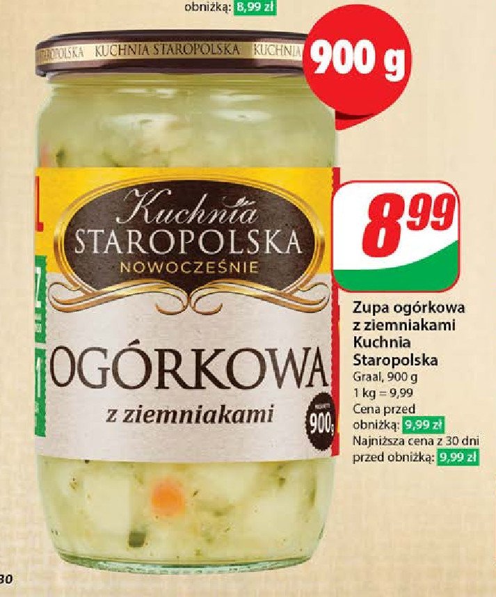 Ogórkowa z ziemniakami Kuchnia staropolska promocja w Dino