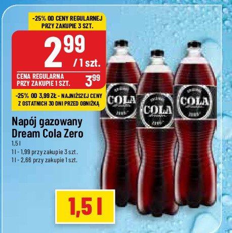 Napoj Dream cola zero promocja