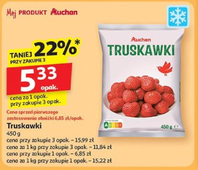 Truskawki 450 g Auchan promocja w Auchan
