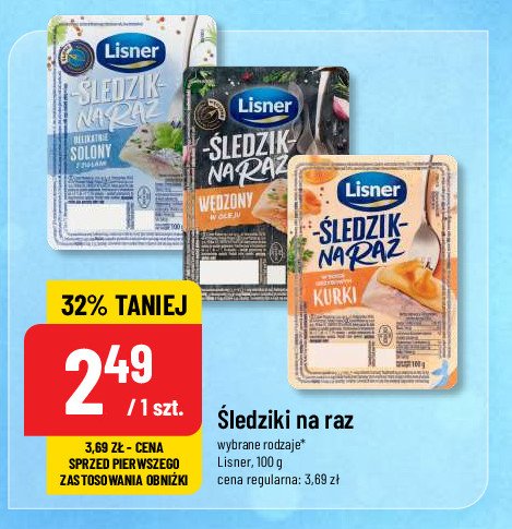 Śledzik na raz wędzony w oleju Lisner śledzik na raz promocja