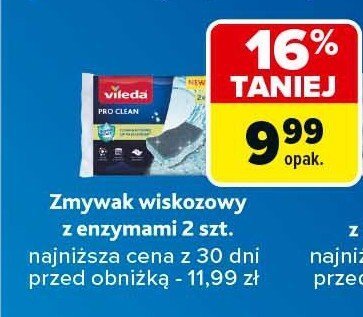 Zmywak wiskozowy z enzymami Vileda 2szt. promocja w Carrefour