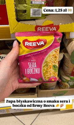 Zupa błyskawiczna o smaku sera i boczku  promocja w Dino