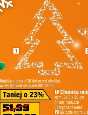Choinka micro LED OBI promocja w OBI