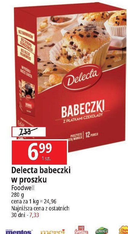 Babeczki nadziewane płatkami czekolady Delecta promocja