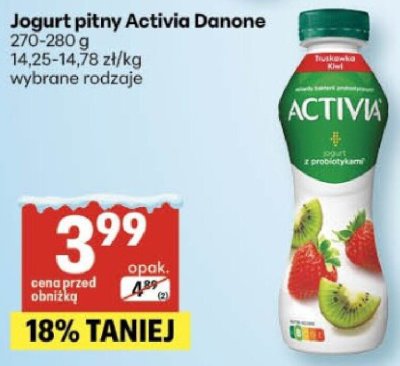 Jogurt pitny Activia Danone wybrane rodzaje promocja w Delikatesy Centrum