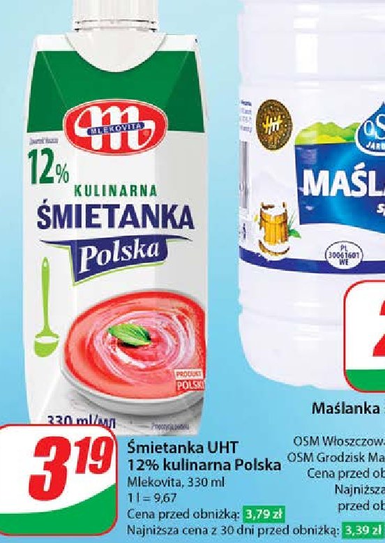 Śmietanka uht 12% Mlekovita promocja