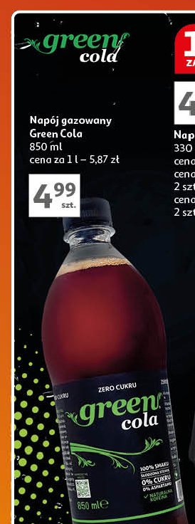 Napój zero Green cola promocja