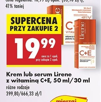 Serum rozświetlenie i wygładzenie mikorkapsułki witaminowe kwas hialuronowy LIRENE C+E PRO VITAMIN ENERGY promocja