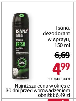 Dezodorant fresh Isana for men promocja