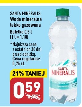 Woda lekko gazowana Santa mineralis promocja