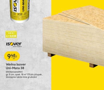 Wełna Isover Uni-Mata 38 promocja w Castorama