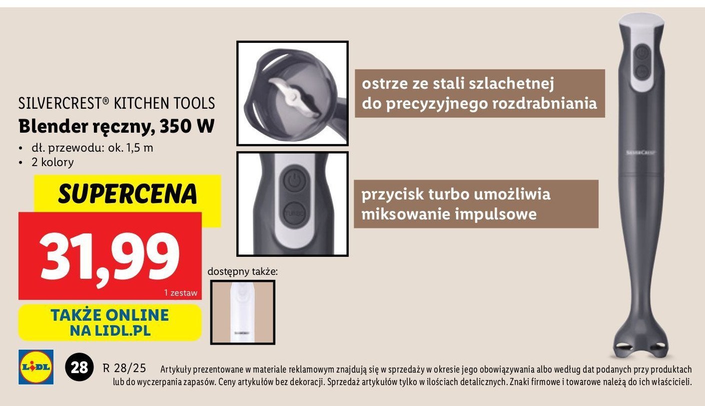 Blender ręczny 350w Silvercrest promocja w Lidl
