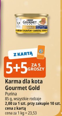 Karma dla kota Gourmet Gold Purina promocja w Leclerc