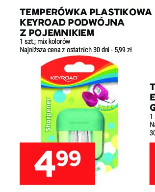 Temperówka plastikowa podwójna Keyroad promocja