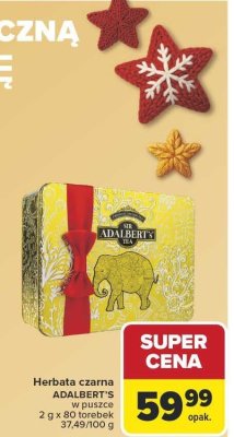 Herbata czarna ADALBERT'S w puszce 2 g x 80 torebek promocja w Carrefour